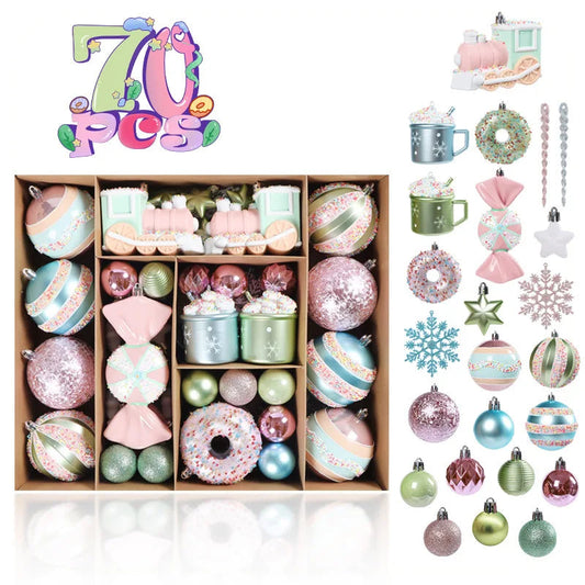 Christmas Macaron Ice Cream Donut Shapes Ball Ornament Xmas Tree Hanging Pendants Home Party Navidad Christmas Decor 2024 Good Vibrations