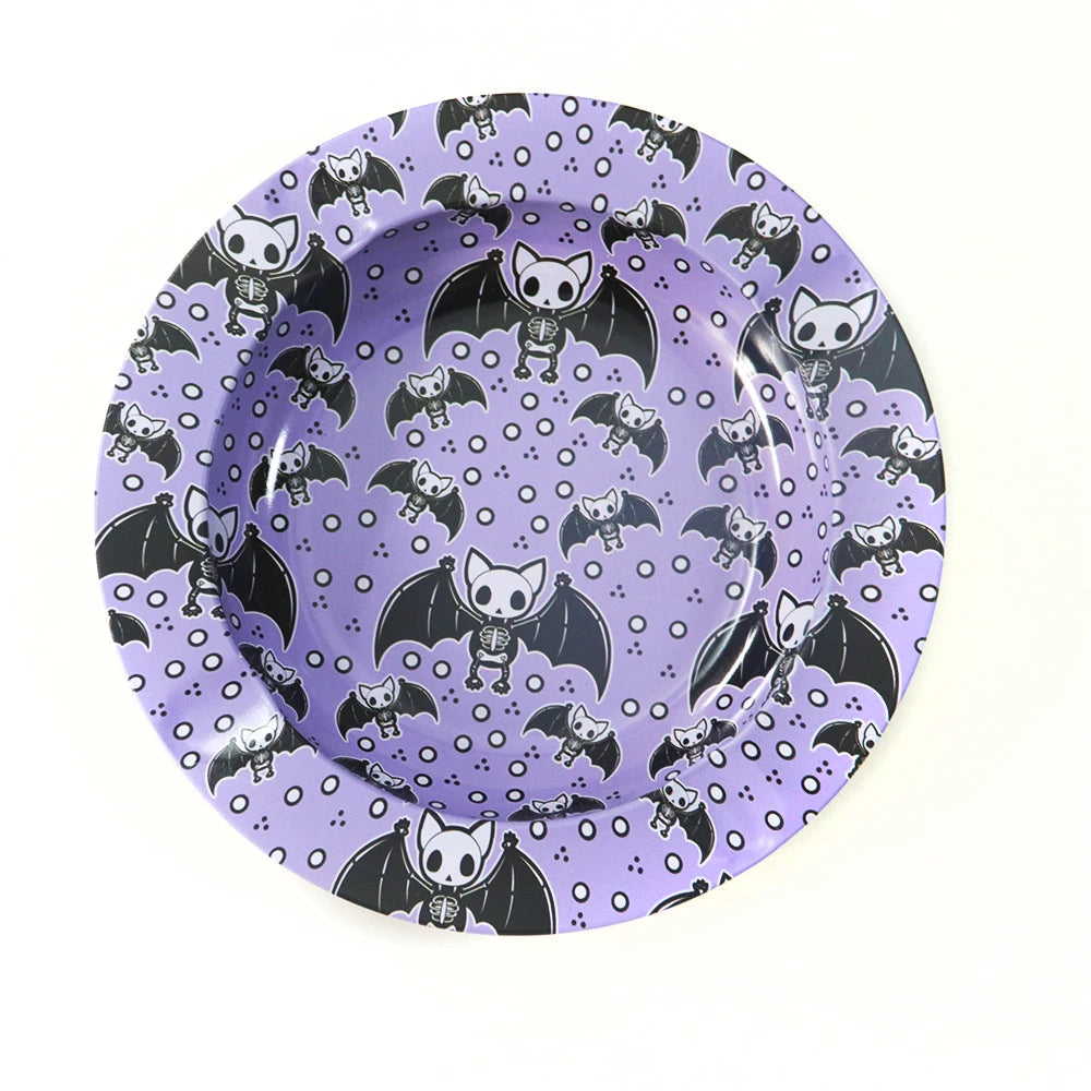 Cartoon Metal Rolling Tray - round Tobacco Herb Ashtray Creative Cigarette Holder Smoking Accessories Good Vibrations
