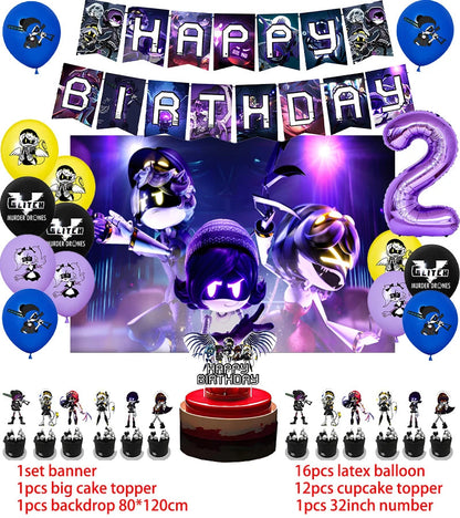 Murdered Drones Birthday Party Decoration Balloon Backdrop Cake Topper Murdered Drones Birthday Party Supplies Baby Shower Good Vibrations