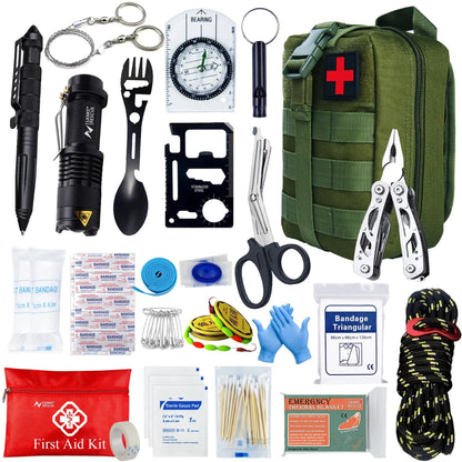 Survival First Aid Kit Survival Full Set Molle Outdoor Gear Emergency Kits Trauma Bag Camping Hiking IFAK Adventures Bag Good Vibrations