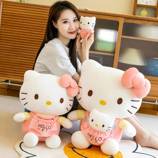 32cm Sanrio Mother and Child  Hello Kitty RoseCartoon Anime Stuffed Animals Soft Plush Doll Companion Toy Children Birthday Gift Good Vibrations