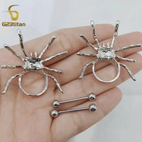 2pcs Spider Nipple Rings Body Piercing Accessories Titanium or Steel Barbell Summer Beach Charm Gothic Women Sexy Jewelry 14G Good Vibrations Adult Super Store