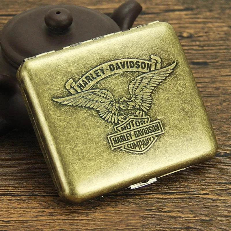 Retro Copper Tobacco Box Cigarette Case 20 Capacity Vintage Metal Brass Cigar Storage Box Smoking Accessories Good Vibrations Adult Super Store