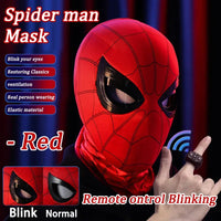 Spider Man Telecontrol Blink Masks Cosplay Helmet Moving Eyes Model Party Props Elastic Toys Adults Kids Halloween Christma Gift Good Vibrations