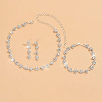 New Fashion Wedding Jewelry Sets Crystal Decoration Choker Necklace Earrings Bracelet Sets Shining Bridal Jewelry Set Good Vibrations