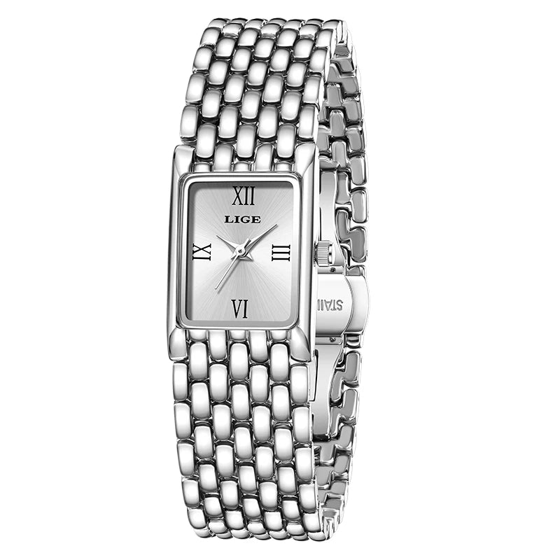 LIGE new 2025 women's watch quartz stainless steel strap women watches luxury casual waterproof retro fashion ladies watch reloj Good Vibrations