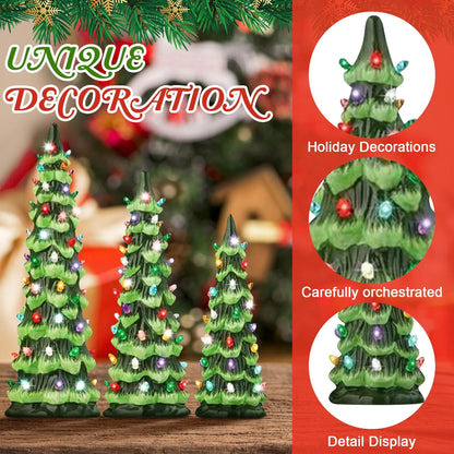 Christmas Tree Desktop Ornament Resin Decorative Home For Living Room Holiday Tabletop Display Festive Centerpiece Good Vibrations