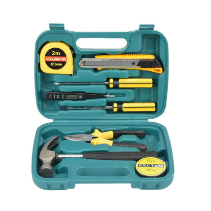 9pcs/set Hand Tool Set Gift Hardware Tool Set Home Handmade Combination Toolbox with Claw Hammer Wire-cutters Screwdriver Good Vibrations