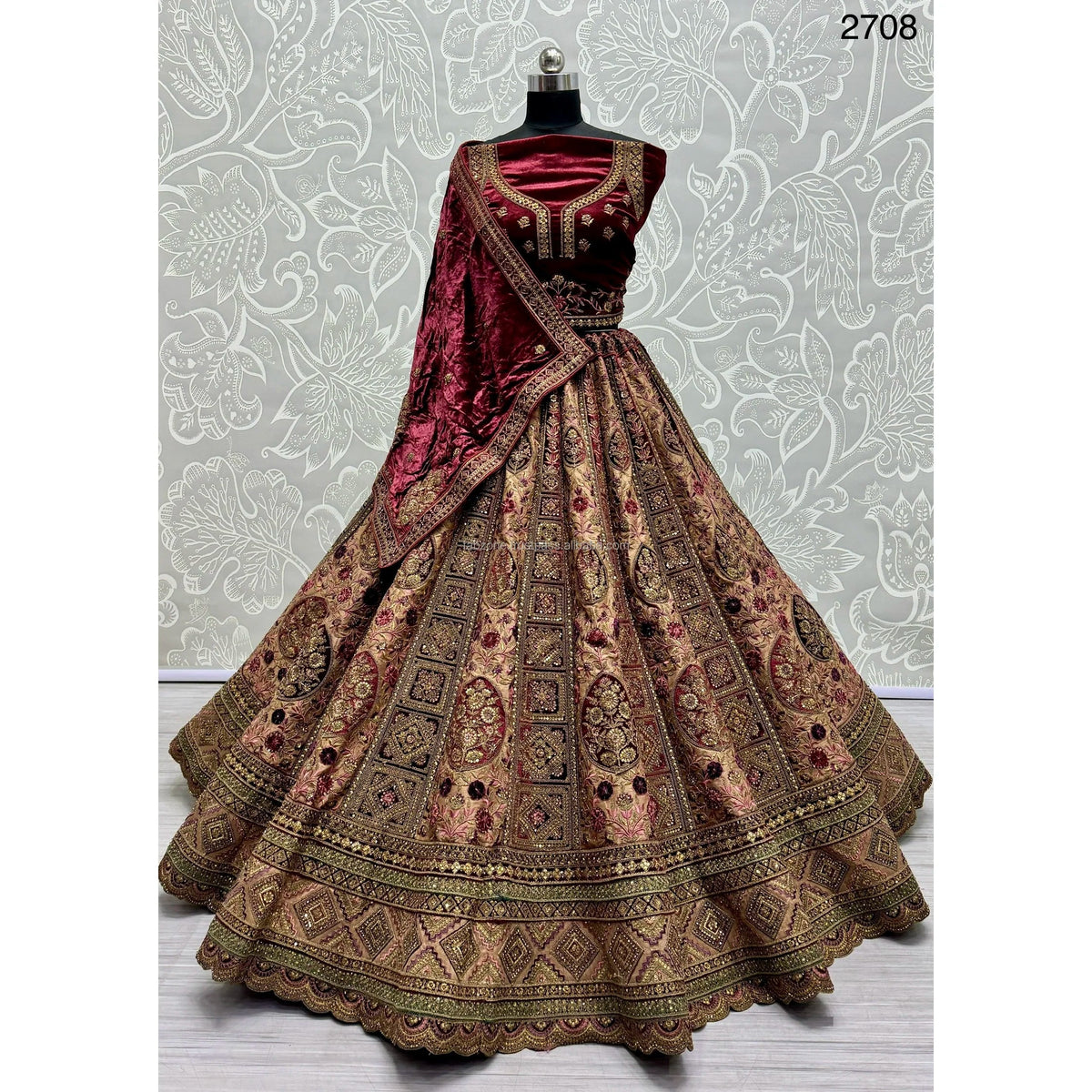 Fabzone FZBELLA Indian Bridal Velvet Collections Wedding Dresses with Zarkhan Work Good Vibrations