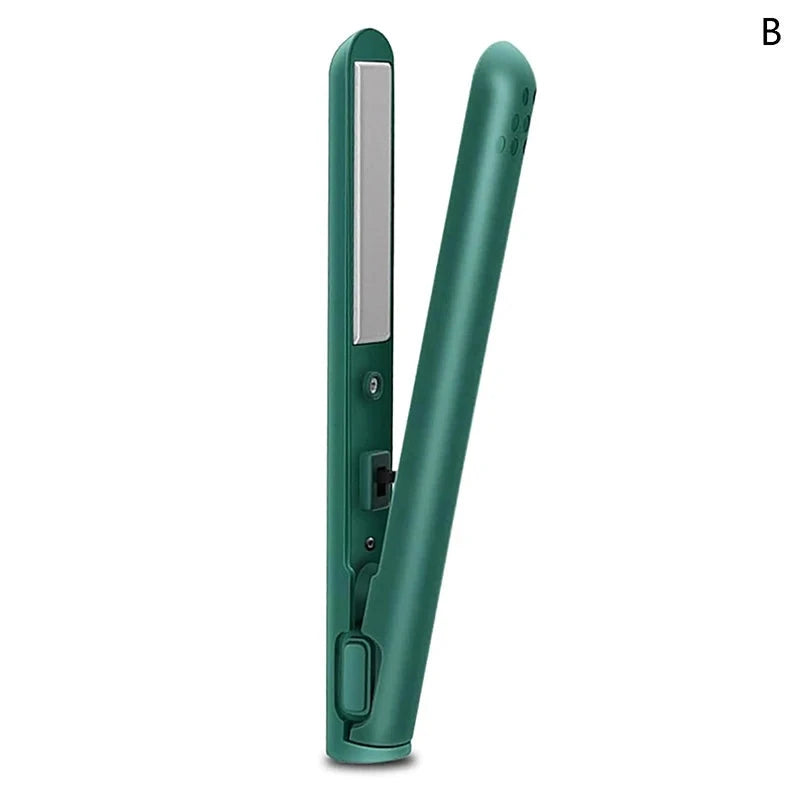 Curling Iron Straightener Usb Rechargeable Hair Straightener Curler Portable Mini 2 In 1 Led Custom Ceramic Coating 25w Good Vibrations