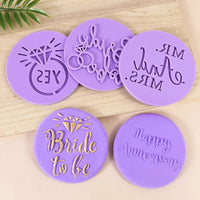 Wedding Cookie Cutters Bride To Be Mr Mrs Biscuit Embossed Mould Bridal Shower Party DIY Fondant Mold Cake Decorating Tools Good Vibrations