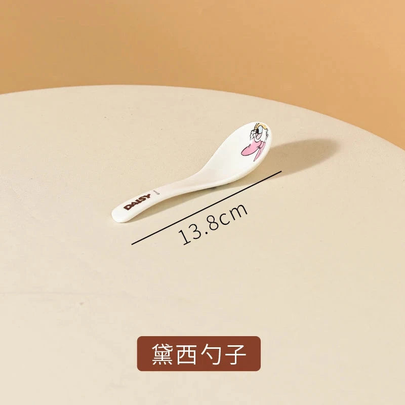 Mickey Minnie Ceramic Tableware Gift Couple Children's Home Cute High-Pretty Tableware Spoon Good Vibrations