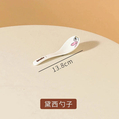 Mickey Minnie Ceramic Tableware Gift Couple Children's Home Cute High-Pretty Tableware Spoon Good Vibrations