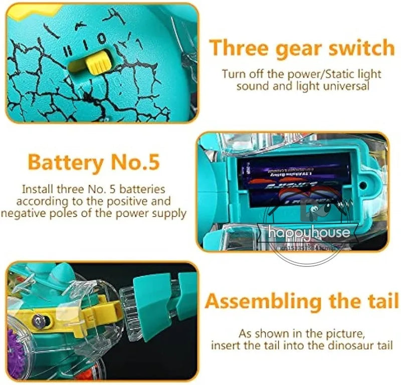 Transparent Toy Car for kids Electronic Light Sound Music Electric Gear Dinosaur Toys for Toddlers Boys Educational Crawling Toy Good Vibrations