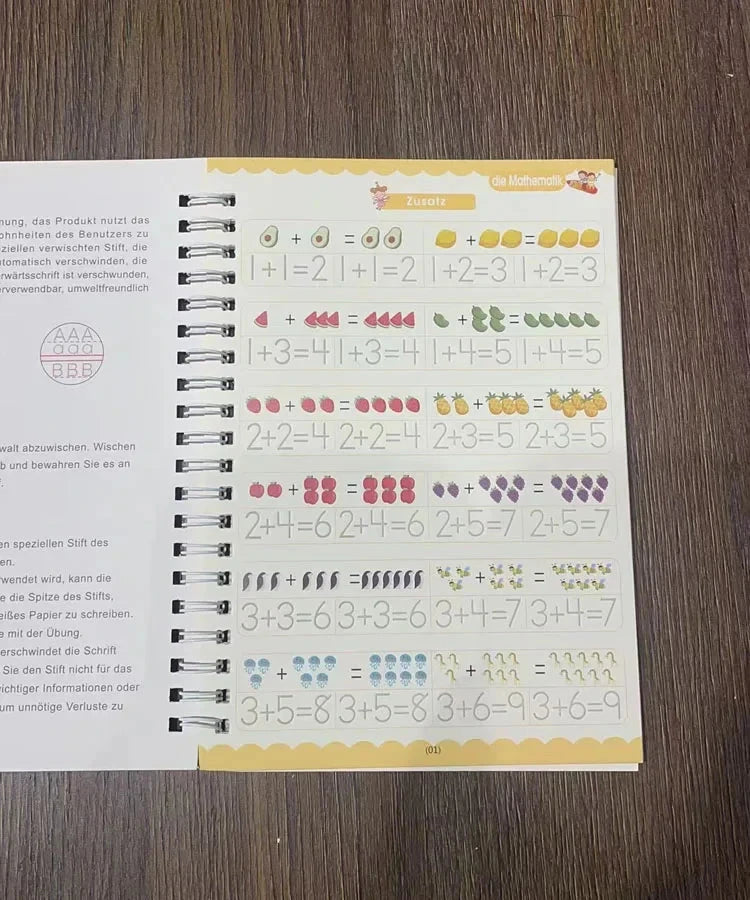 4 Books Montessori SANK English Magic Copybook Reusable Writing Practice 3D Calligraphy Book Wipe-free Education Books Good Vibrations