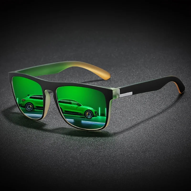 Sporty Square Fashion Glasses for Men and Women,Anti-Reflective PC LensesComposite Frame,Ideal for Cycling, Driving,Beach Travel Good Vibrations