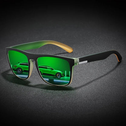 Sporty Square Fashion Glasses for Men and Women,Anti-Reflective PC LensesComposite Frame,Ideal for Cycling, Driving,Beach Travel Good Vibrations