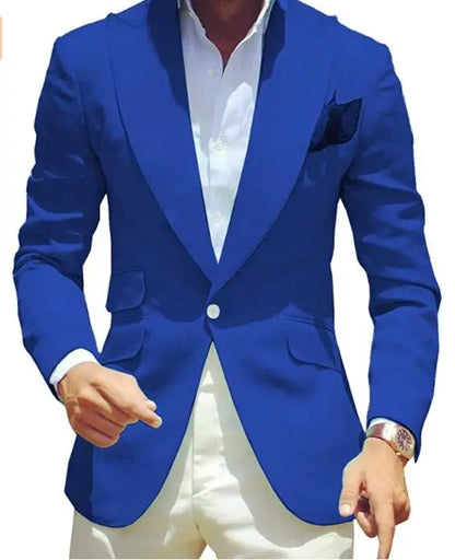 Pink Blazer for Men Peak Lapel Single Breasted Dinner Jacket Elegant Smoking Slim Fit Suit One Coat for Wedding/Business