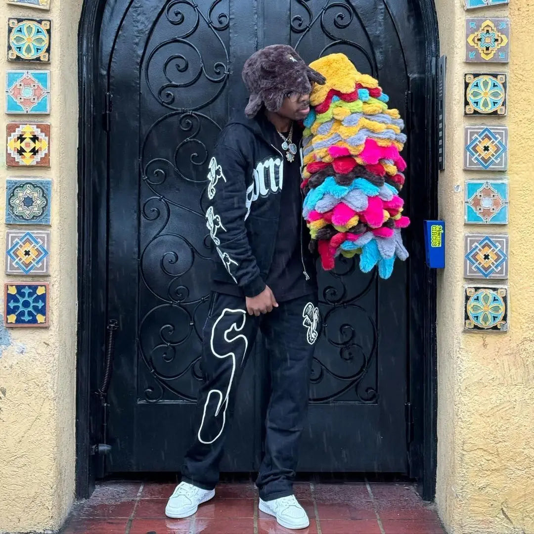 2025 New European and American Trendy Fishing Hat Retro Autumn and Winter Warm Rabbit Fur Octopus Hat Casual Hat Good Vibrations