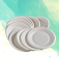 50 Pcs/lot Disposable Plastic Plates for Weddings Hard Dishes Parties Paper Wooden Cake Pan Tableware Good Vibrations