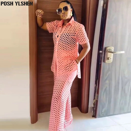 Two 2 Piece Pant Sets Women Outfit Summer Clothes African Dresses for Women 2025 New in Sexys Matching Set Dames Africa Clothing Good Vibrations