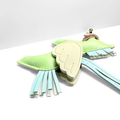 Elegant Winged Pony Keychain with Detachable Mouth Strap | Hand-Stitched Premium PU Leather Bag Charm with Plush Filling, Gift Good Vibrations