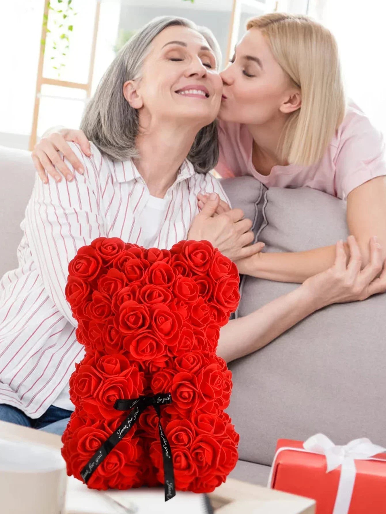 Rose Teddy Bear Artificial Flower Anniversary Valentines Day Birthday Gift Mothers Day Mom Gifts Girlfriend Birthday Gifts Women Good Vibrations