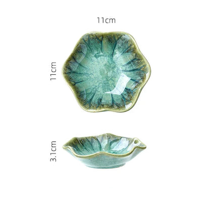 Japanese Ceramic Plate Retro Kiln Glaze Barbecue Mini Dipping Dish Sashimi Sushi Soy Sauce Dishes Home Desktop Snack Plates New Good Vibrations