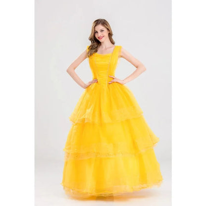 Halloween Costume Adult  Princess Beauty Costume for Women Girl Princess Belle Dress up Ball Gown  Christmas Dresses for Women Good Vibrations