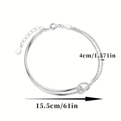 New S925 Silver Minimalist Geometric Collage Bracelet Women's Jewelry Exquisite and Elegant for Birthday and Christmas Gifts Good Vibrations