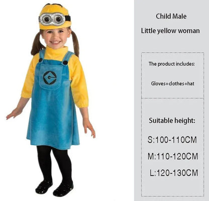 Halloween performance costumes, children's Minions cosplay costumes, anime, cartoon, thief, dad performance costumes Good Vibrations