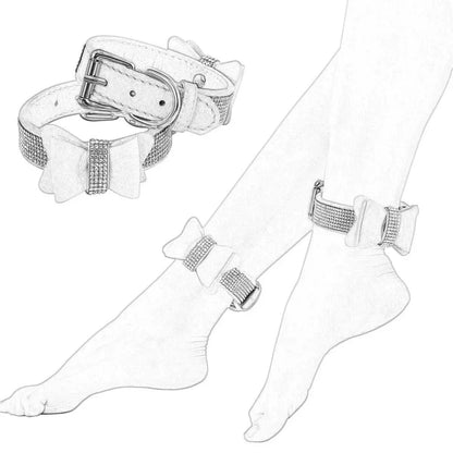 3PcsSet Pink Bondage Kit Restraints Set Rhinestone Bow GOOD Vibrations