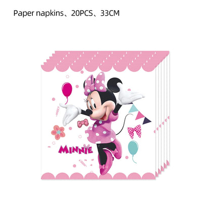 Minnie Mouse Birthday Decoration Disposable Cups Plates Tablecloth Cake Latex Balloon Baby Shower Kids Girls Party Supplies Good Vibrations