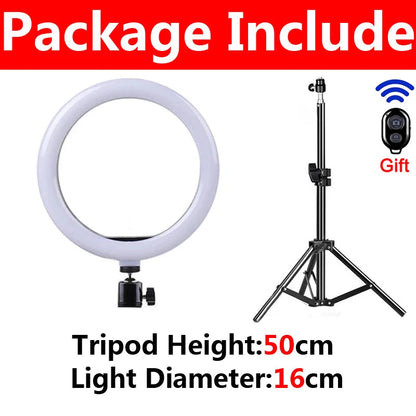 26cm LED Selfie Ring Lamp Photographic Selfie Ring Lighting USB Remote Fill light For Tiktok Video Live with Phone Holder Tripod Good Vibrations Adult Super Store