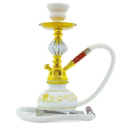 Black Blue Green Red White Yellow,10.6in\27cm Small,Single\Double Hose 1\2,Bar Shisha Full Set Luxury Smoking Pipe Hookah Set Good Vibrations