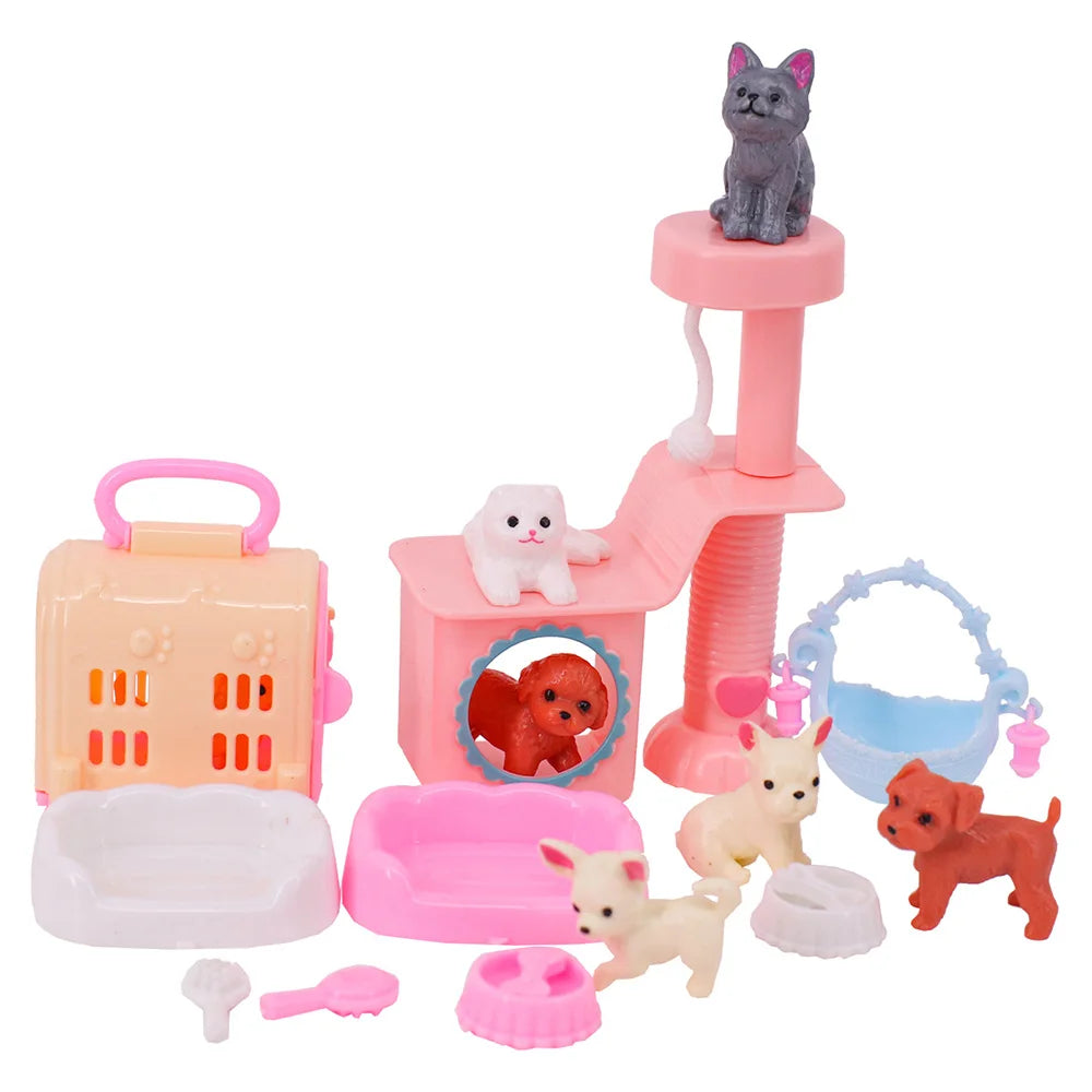 Doll House Furniture Bed Table Chair For 11.8inch 30cm Doll Plastics Cleaning Tools Accessories Mini Furniture Model Gifts Toys Good Vibrations