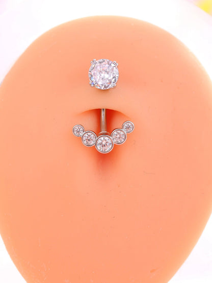Gold Color Stainless Steel Belly Button Ring Long Dangled Flower CZ Crystal Navel Belly Piercing Rings for Women Sexy Jewelry Good Vibrations Adult Super Store