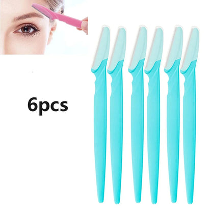 6/12Pcs Mix Color Eyebrow Razor Women Face And Body Safe Trimmer Hair Shaver Eye Brow Remover With Cover Small Makeup Tools Set Good Vibrations