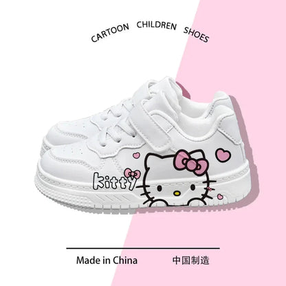 Hello Kitty Shoes Kids White Shoes Anime Kitty Cat Sport Shoes Children Casual Sneakers Kitty Tennis Shoes Sanrio Basket Shoes Good Vibrations