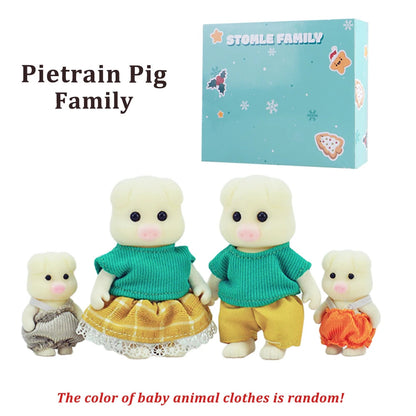 Box Packing Forest Family Reindeer Bunny Panda Animal Simulation Dollhouse Playset Play House Toy Accessories Xmas Gift for kids Good Vibrations