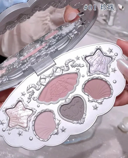 Little Angel Flower Knows Eyeshadow Palette Eye Glitter Make Up Palette Long Lasting 9 Color Eye Shadow For Girl And Women Good Vibrations