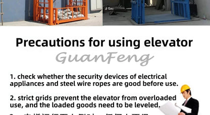 Hydraulic Lift Freight Elevator Small Lift Household Electric Platform Lift Customized Double Track Workshop Lifting Platform Good Vibrations