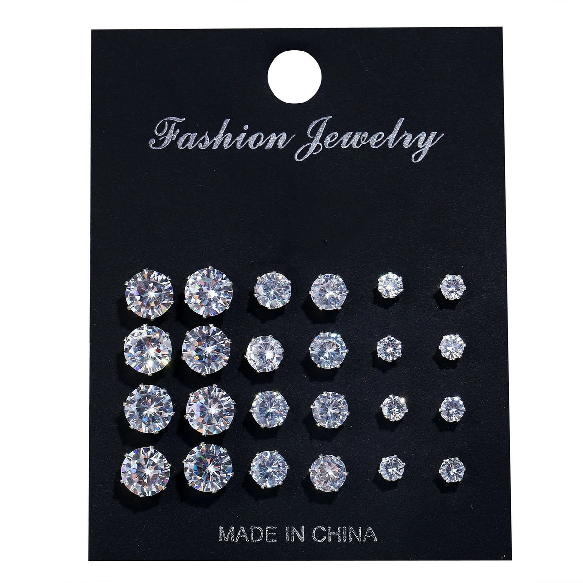 12 Pcs Zircon Earrings Set Briliant Shiny Stud Earrings for Women Simple Pearl Irregular Trendy Jewerly Accessories 2024 New Good Vibrations