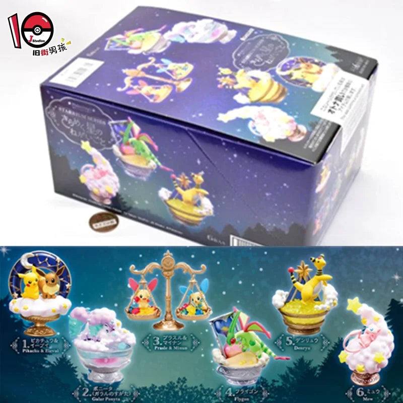 Pokemon Starrium Scene Series Blind Box Toys Ampharos Flygon Ponyta Plusle Minun Mew Pikachu Doll Toys Collect Ornaments Good Vibrations