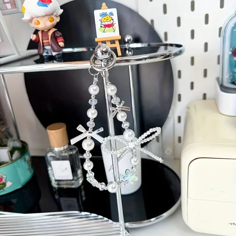 Holiday party gifts for family and friends, pearls, bows, bead chains, bags, keychains, phone cases, pendants Good Vibrations