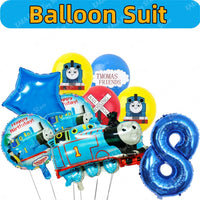 Thomas Birthday Decorations Cartoon Train Balloons Paper Tableware Stickers Backdrop For Kids Boy Girl Party Supplies Toy Gifts Good Vibrations