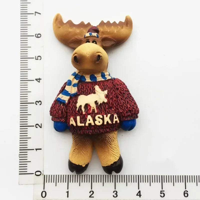 USA Alaska Bear Kawaii Fridge Magnets Tourism Souvenir British Canada Bear Refrigerator Magnetic Stickers Cute Magnet Decor Gift Good Vibrations