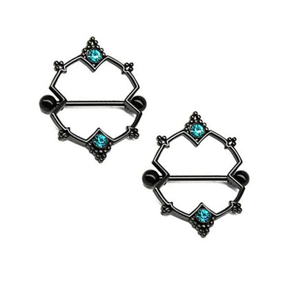 Punk rock sexy black rose nipple ring, body puncture nipple jewelry, women's sexy accessory gift Good Vibrations