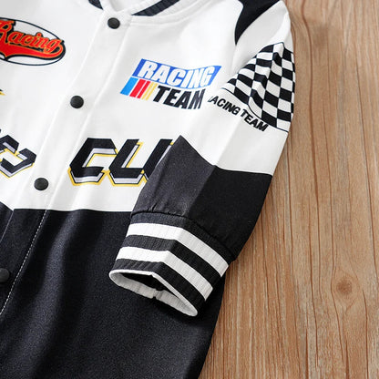 Baby Design Racing Suit Jumpsuit Cool Long Sleeved Outdoor Outfit Newborn Spring And Autumn Outfit Good Vibrations