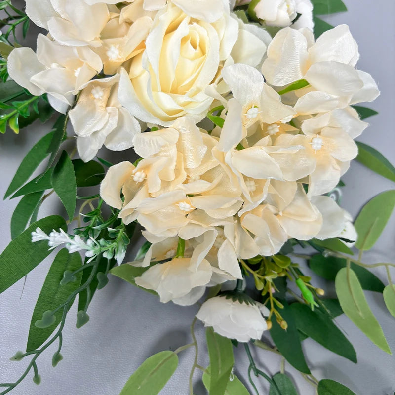 Artificial Wedding Arch Flower Wedding Garland Silk Flower Row Wedding Table Centerpiece Floral Backdrop Wall Arch Decoration Good Vibrations